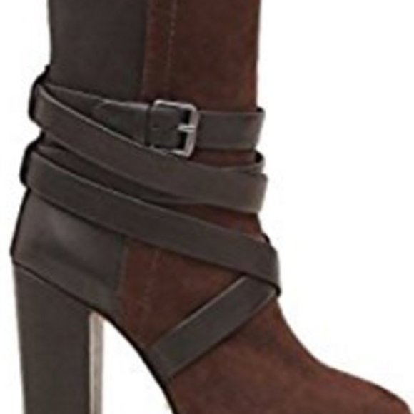 NWOB Pour La Victoire Bionda Ebony Brown Kid Suede Leather Boots